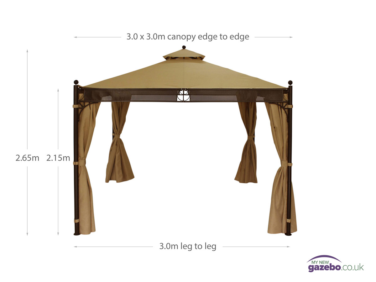 Mayfair 3x3 Gazebo Dimensions - My New Gazebo